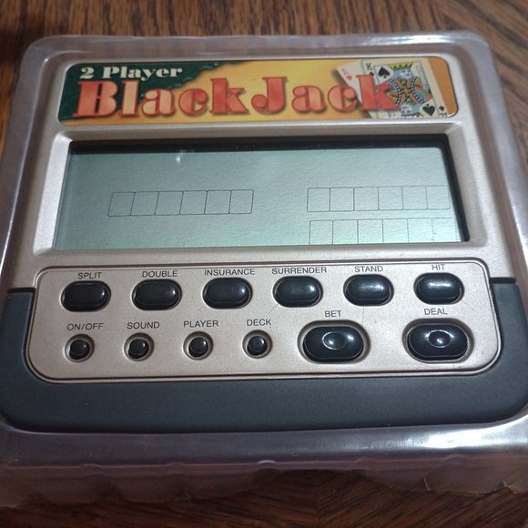 Radio Shack Black Jack Deluxe 2 Player Handheld Electronic Card Game, WORKS - Picture 2 of 6